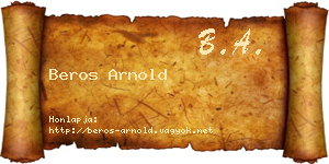 Beros Arnold névjegykártya